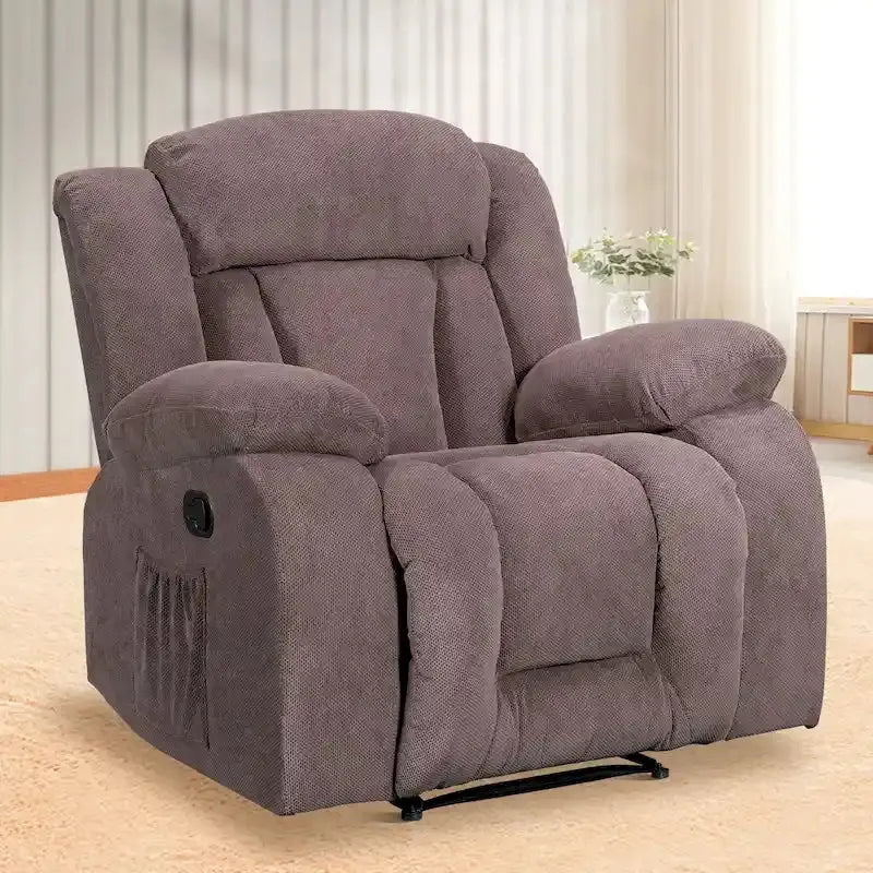 Heated Massaging Recliner Chair, 65L x 37W x 41H