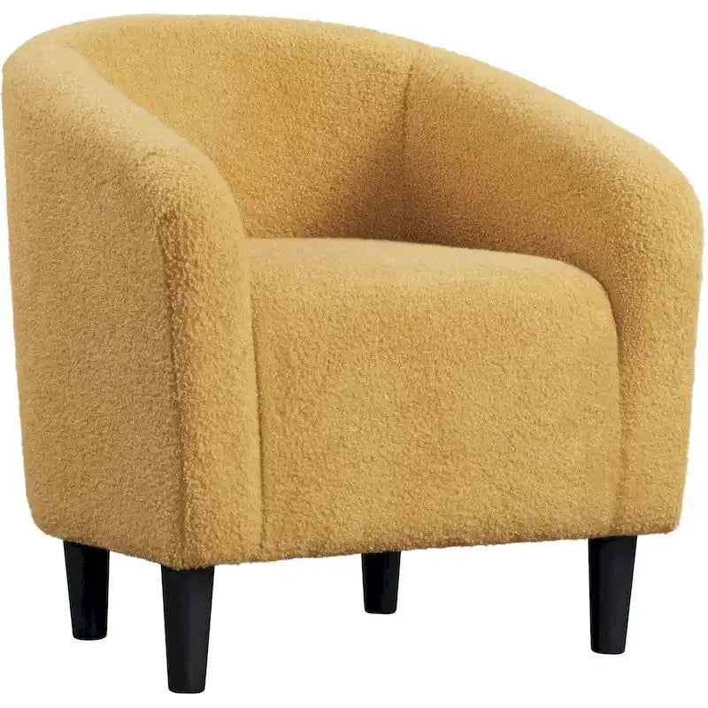 Yaheetech Boucle Upholstered Barrel Accent Chair - Club-Style Armchair