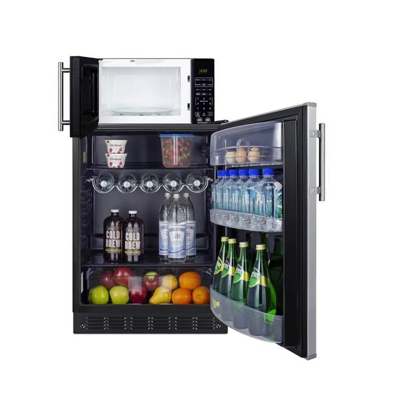 Summit Microwave And Refrigerator Combination, 24 Inch, 5.5 Cu.Ft. - MRF6BK2SSA FF6BK2SS SM903BSA1