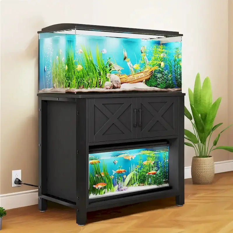 Moasis Aquarium Stand Cabinet For 40-50 Gallon Fish Tanks With Built-In Power Outlets