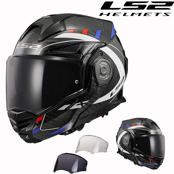 LS2 Carbon Fiber Flip-Up Motorcycle Helmet - FF901 Advant X+