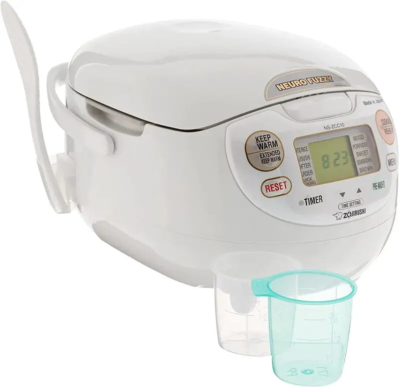 Zojirushi Neuro Fuzzy Rice Cooker And Warmer, 5.5-Cup, 1 Liter, Premium White - NS-ZCC10