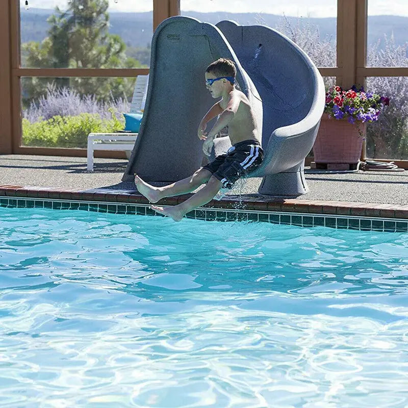 S.R. Smith Cyclone Right-Curve Pool Slide, Gray Granite - 698-209-58124