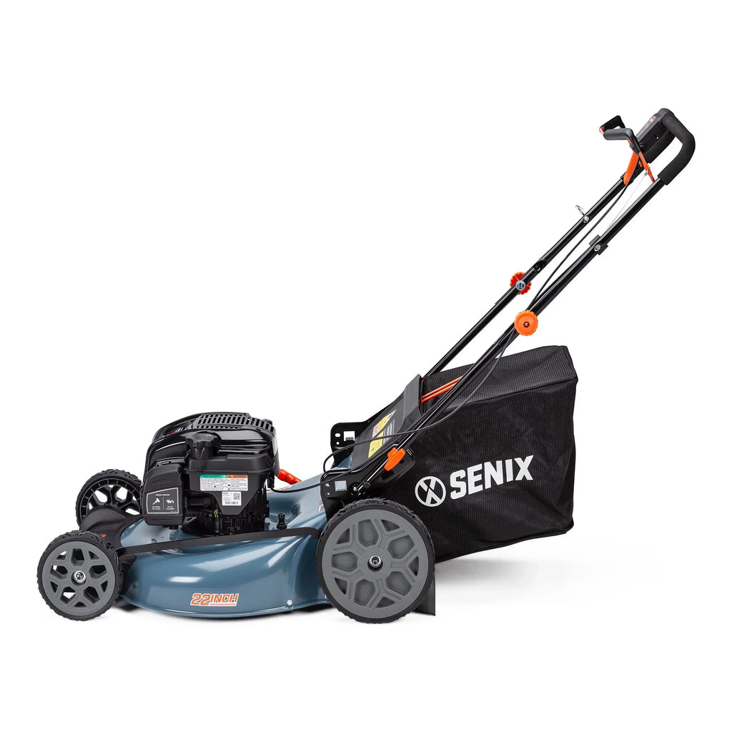 SENIX 22in 163cc 4-Cycle Gas Self-Propelled Mower, 3-In-1, Variable Speed, 11in Rear Wheels - LSSG-H2