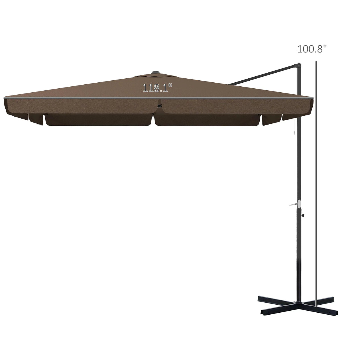 Royard Oaktree 10ft Cantilever Patio Umbrella With Tilt, Crank, Cross Base, Aluminum Pole And Air Vent - Tan