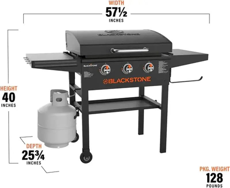 Blackstone 28-Inch 3-Burner Griddle With Hood - XL Flat Top Outdoor Grill Kit