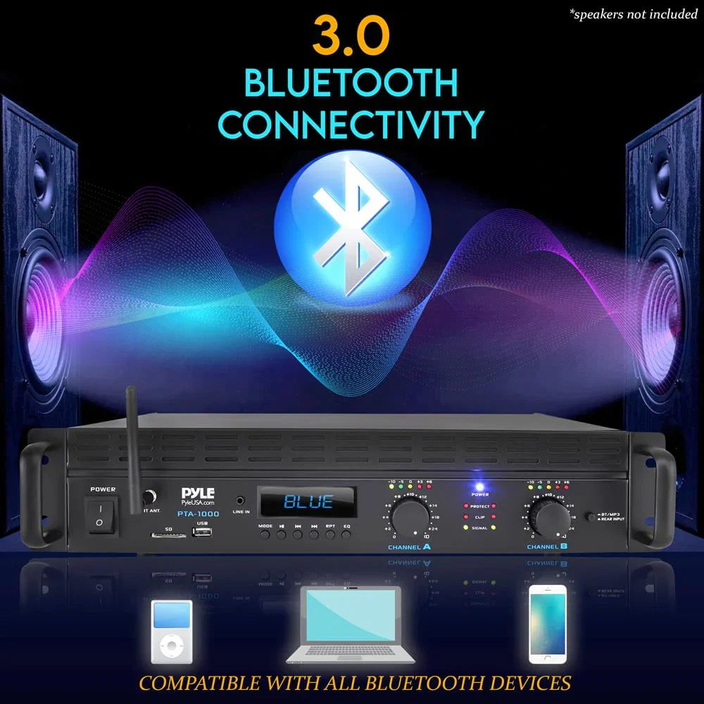 Pyle 2-Channel 2000W Bridgeable Rack-Mount Pro Audio Amplifier
