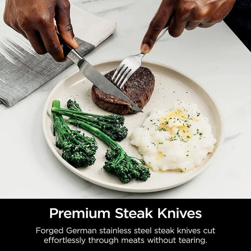 Ninja Foodi NeverDull 17-Piece Stainless Steel Knife Block Set With Built-In Sharpener - K32017