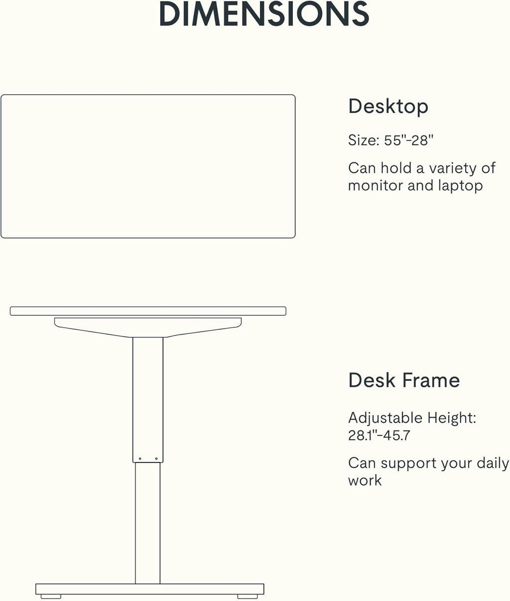 FLEXISPOT Electric Standing Desk With Whole-Piece Desktop - EN1