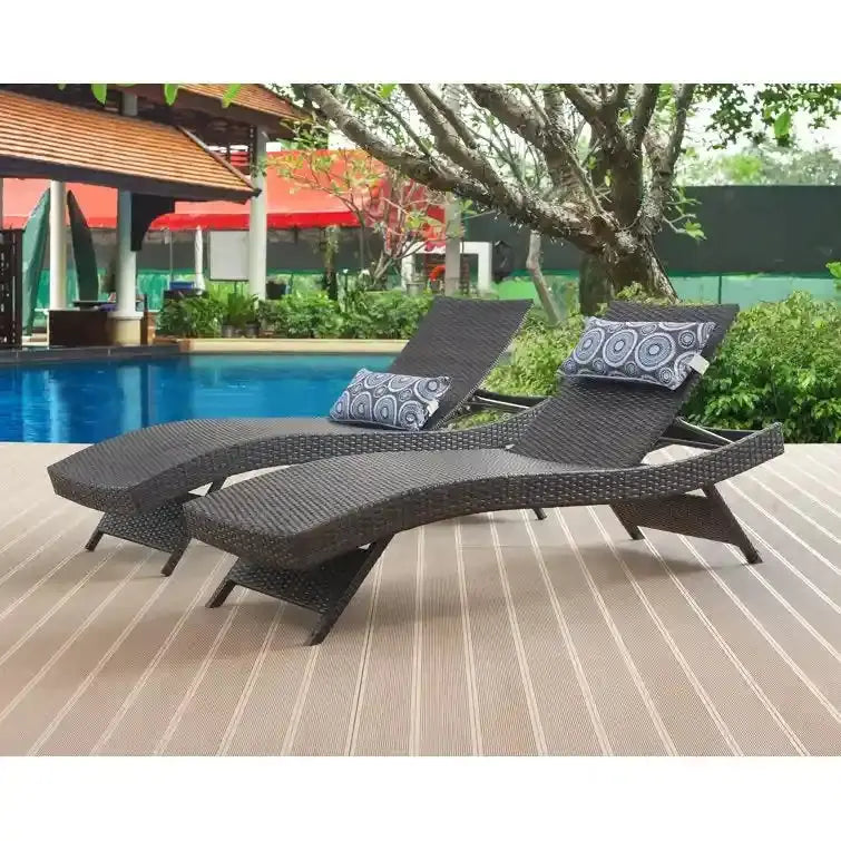 All-Weather Wicker Chaise Lounge Set, 2-Piece