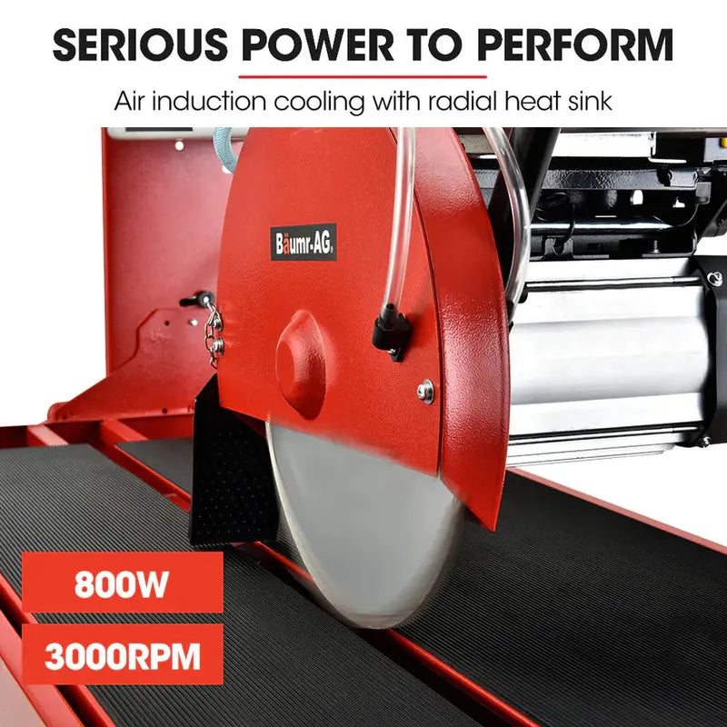 BAUMR-AG Wet Tile Saw, 800W, 200mm Blade, 720mm Max Cut - BTS210