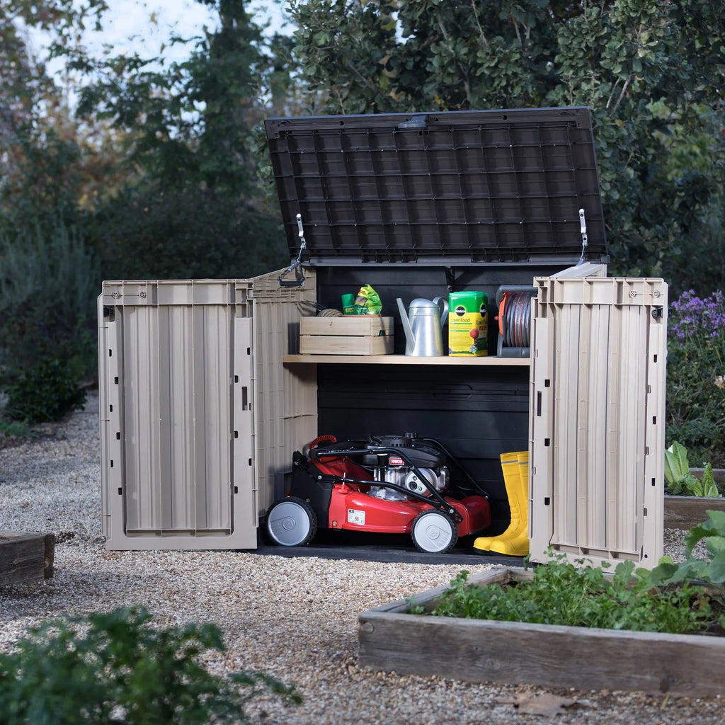 Keter Store-It-Out Midi All-Weather Resin Storage Shed, Beige, 30 Cu Ft