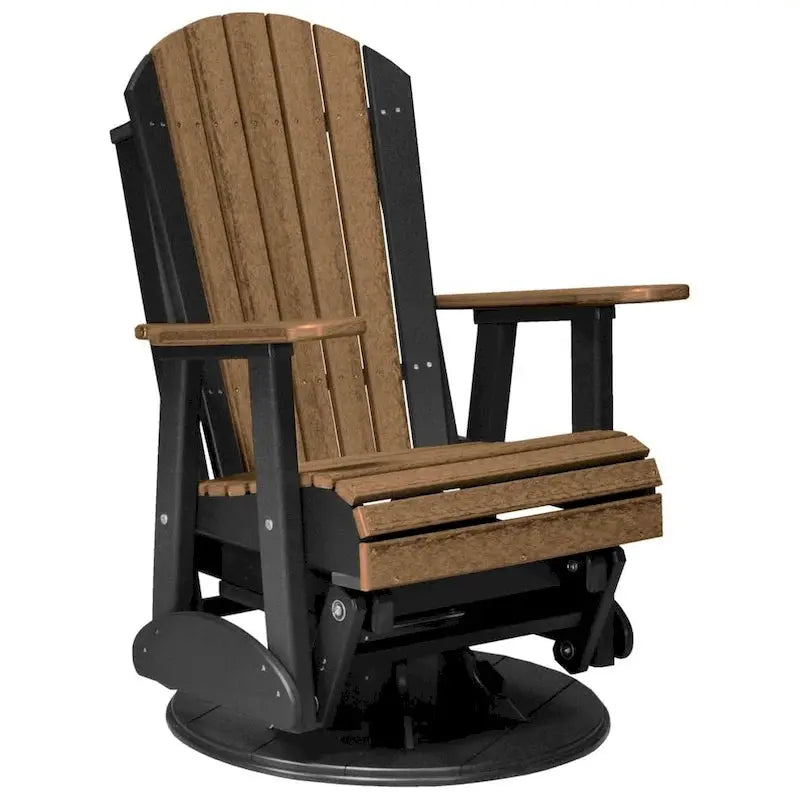 Poly Lumber Adirondack Swivel Glider Chair, 30W x 28D x 44H