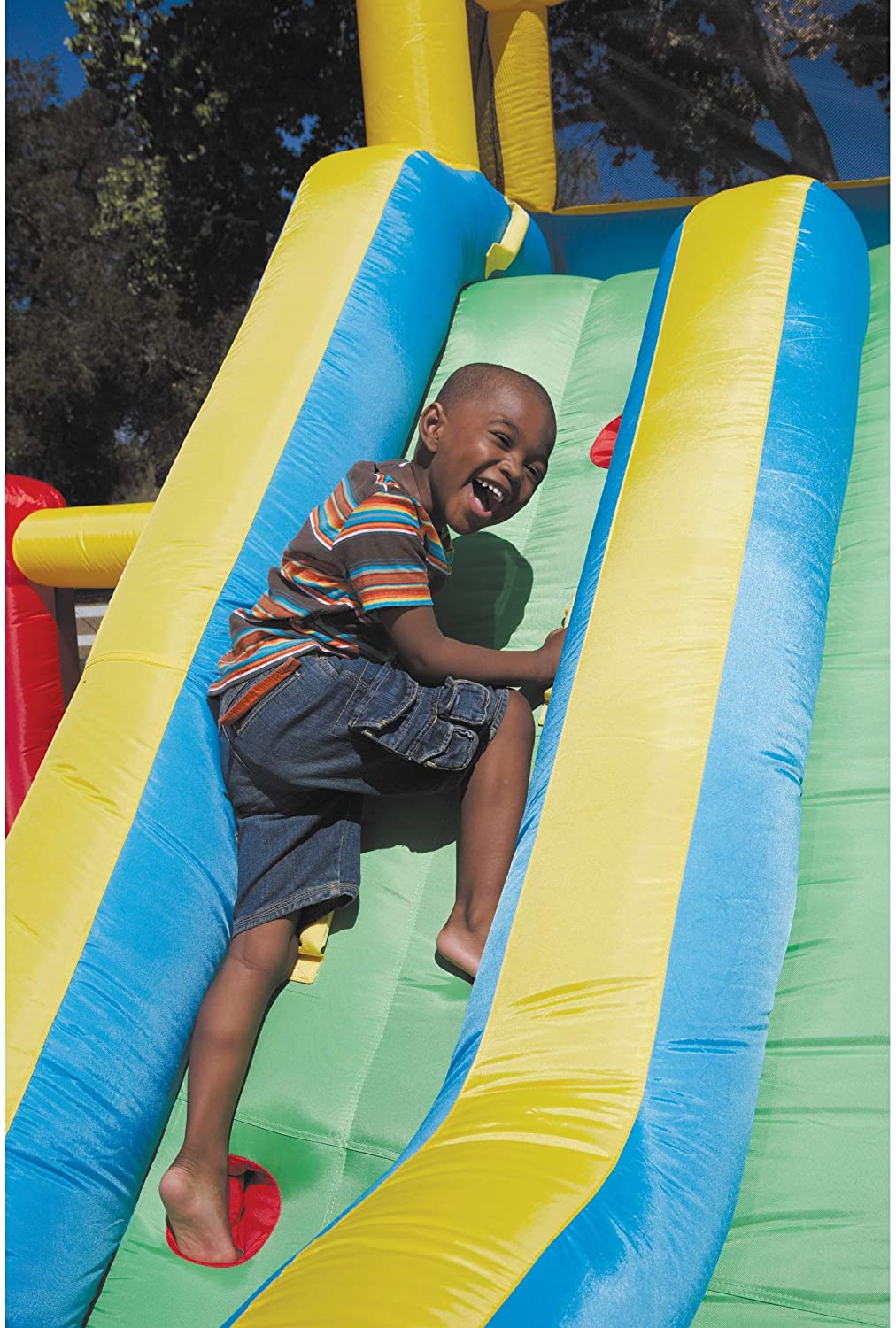 Little Tikes Giant Inflatable Slide Bouncer - Blue Or Green