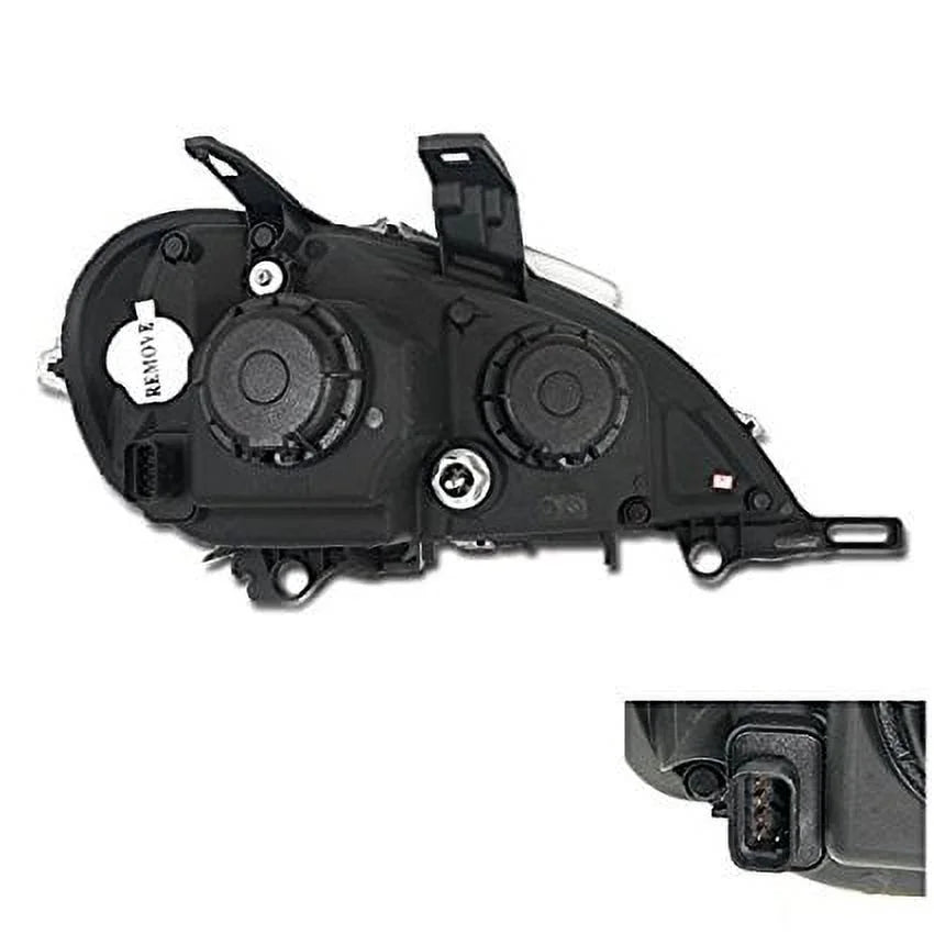 Spec-D Tuning Black Projector Headlights With SMD LED DRL Strip - 2LHP-BW16302JM-TM
