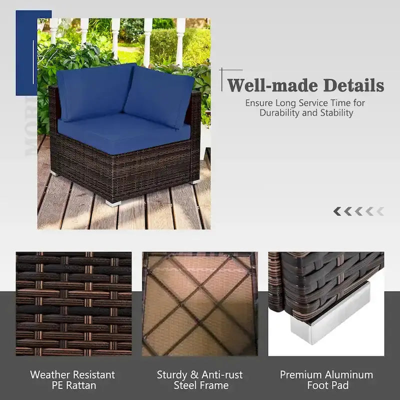 8-Piece All-Weather PE Rattan Patio Conversation Set With Fire Pit Table, Tank Holder And Cover
